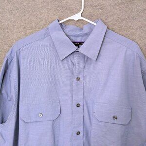 Men's 1XL SYNRGY Button Front Blue Shirt